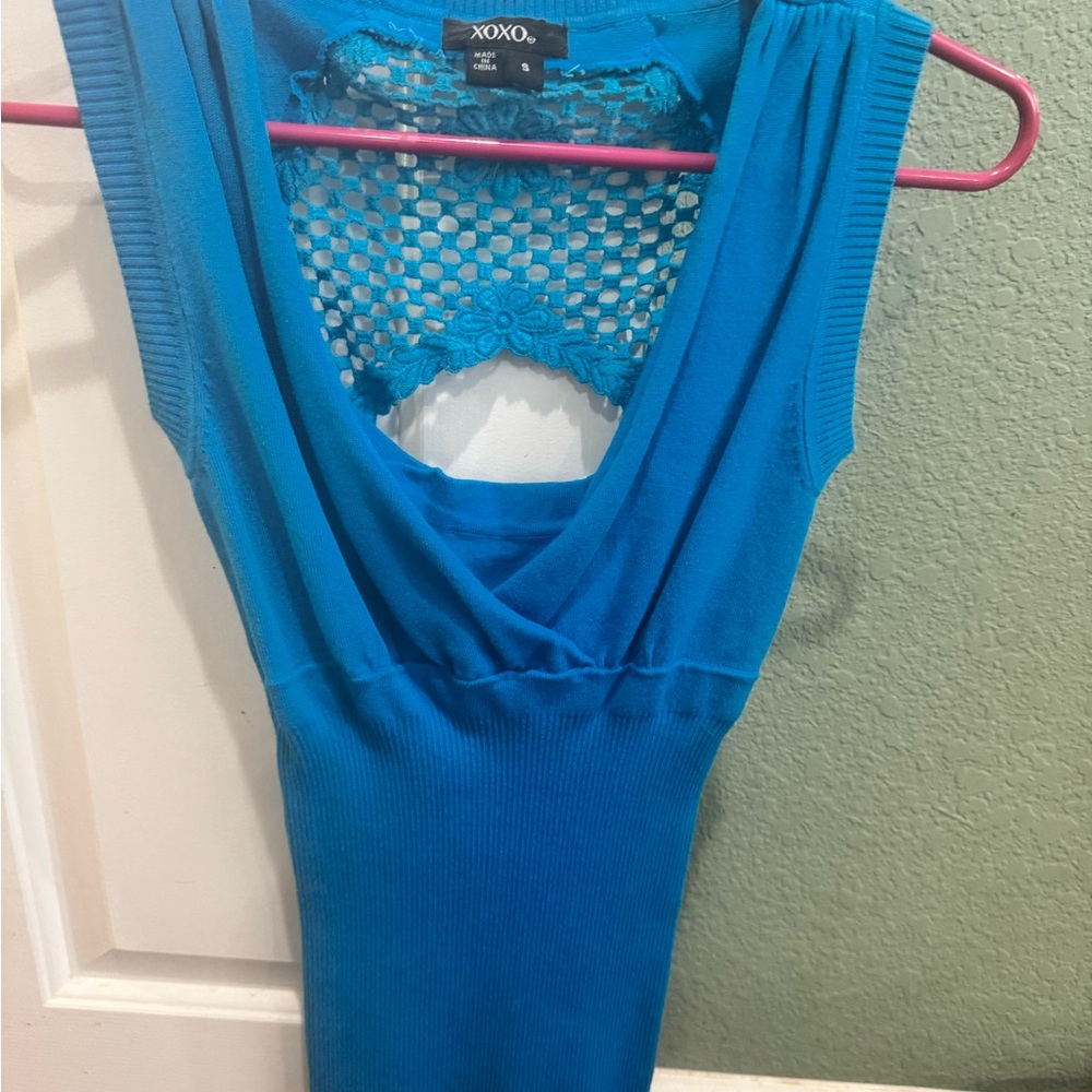 XOXO Teal Knit Top